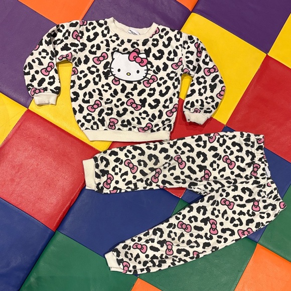 Hello Kitty Other - 4T Hello Kitty Leopard Print Sweatshirt and Pants Set